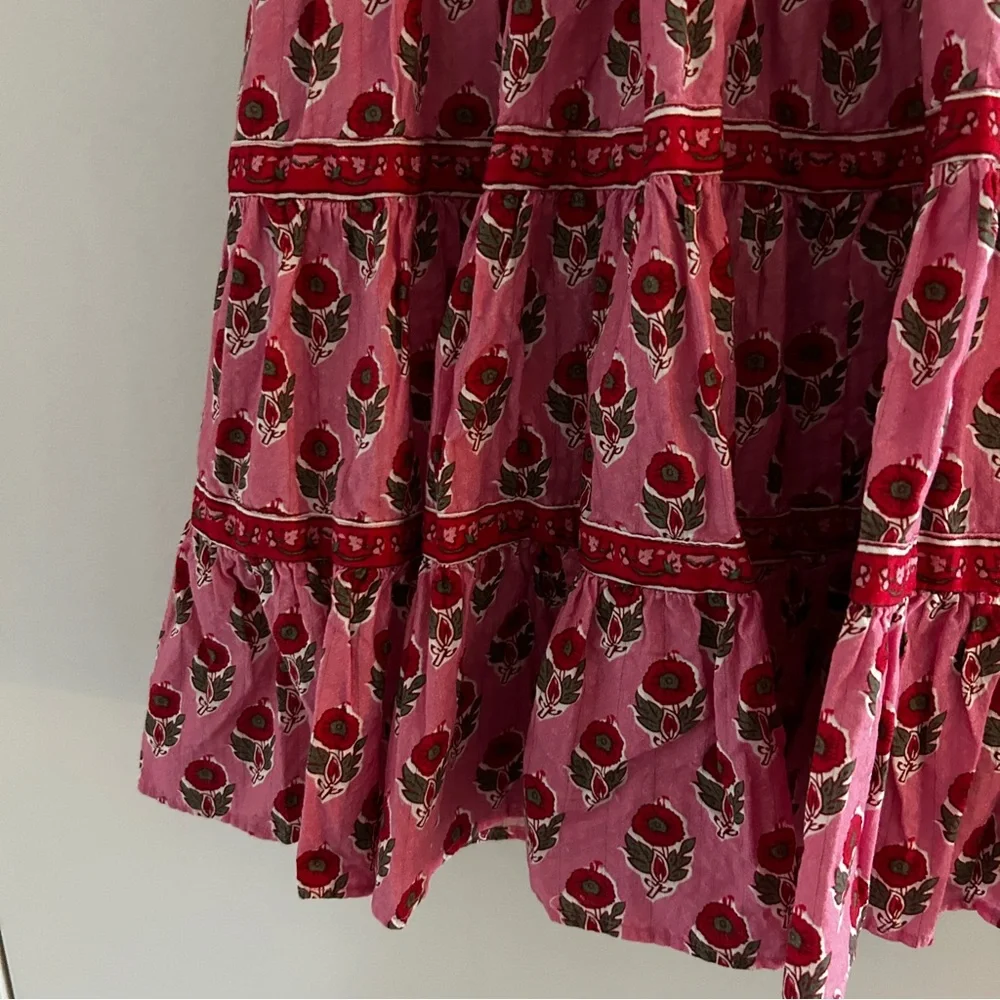 SAYLOR Greyson Pink Floral Puff Sleeve Tiered Mini Dress - Picture 13 of 13